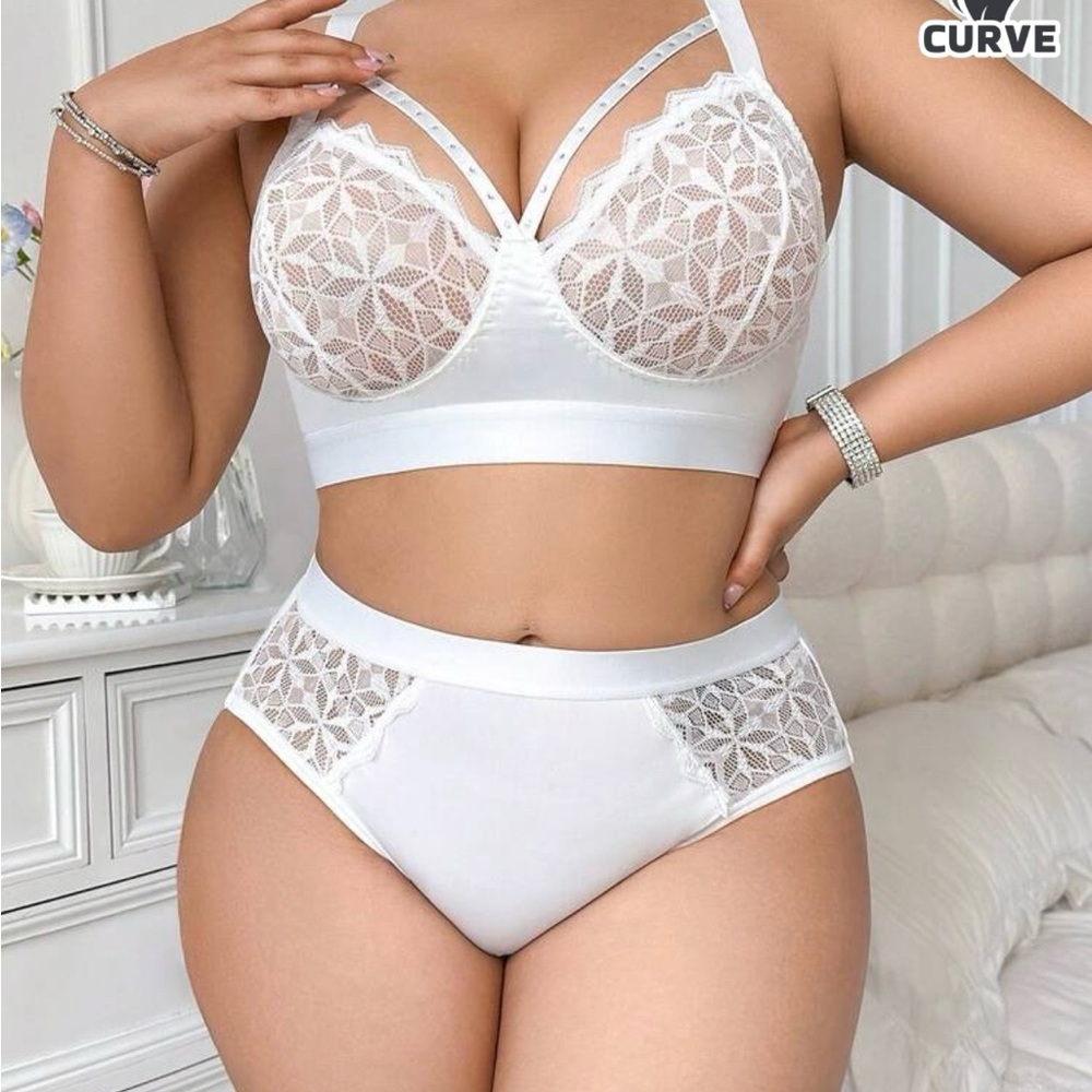White Lace Bralette and Panty Set
